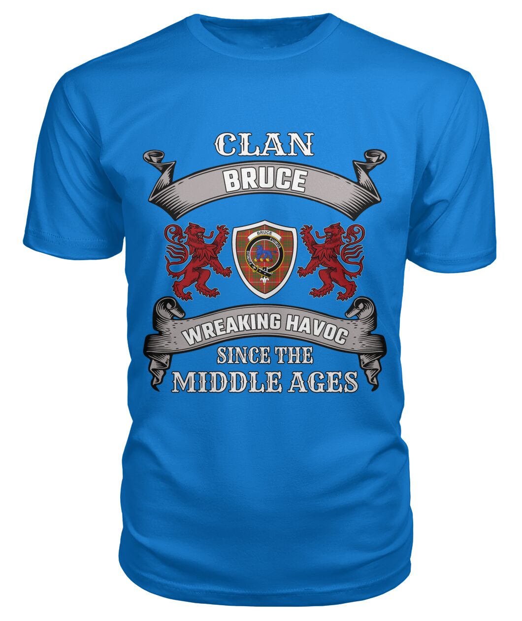 Clan Bruce Family Tartan 2D T-shirt OT77 Bruce Tartan Clan Tartan T-Shirt Royal Blue S Bruce Tartan Clan