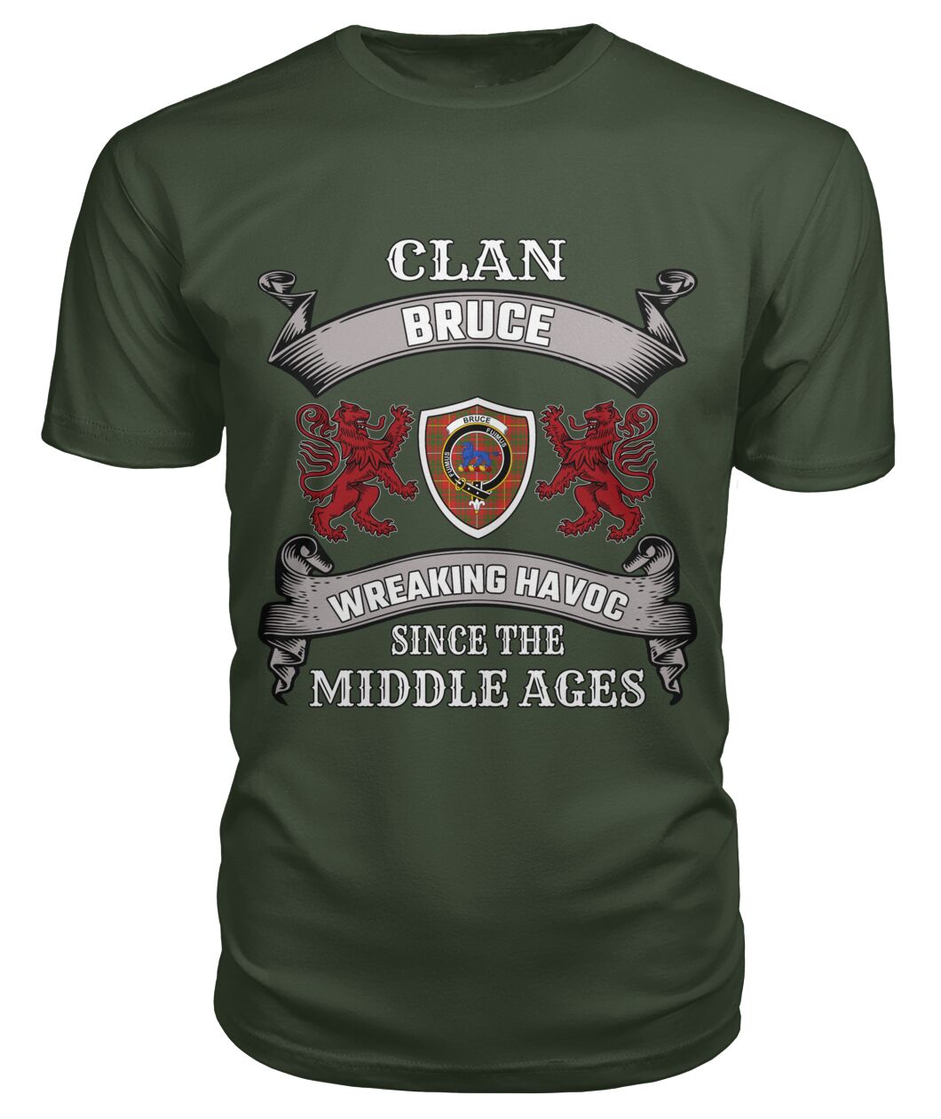 Clan Bruce Family Tartan 2D T-shirt OT77 Bruce Tartan Clan Tartan T-Shirt City Green S Bruce Tartan Clan