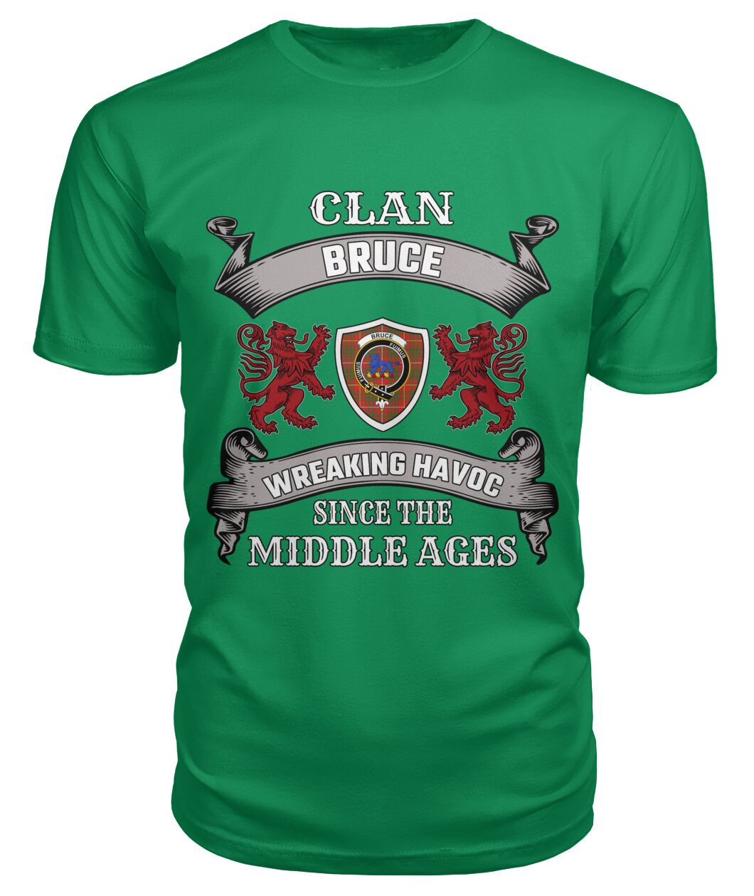 Clan Bruce Family Tartan 2D T-shirt OT77 Bruce Tartan Clan Tartan T-Shirt Green Apple S Bruce Tartan Clan