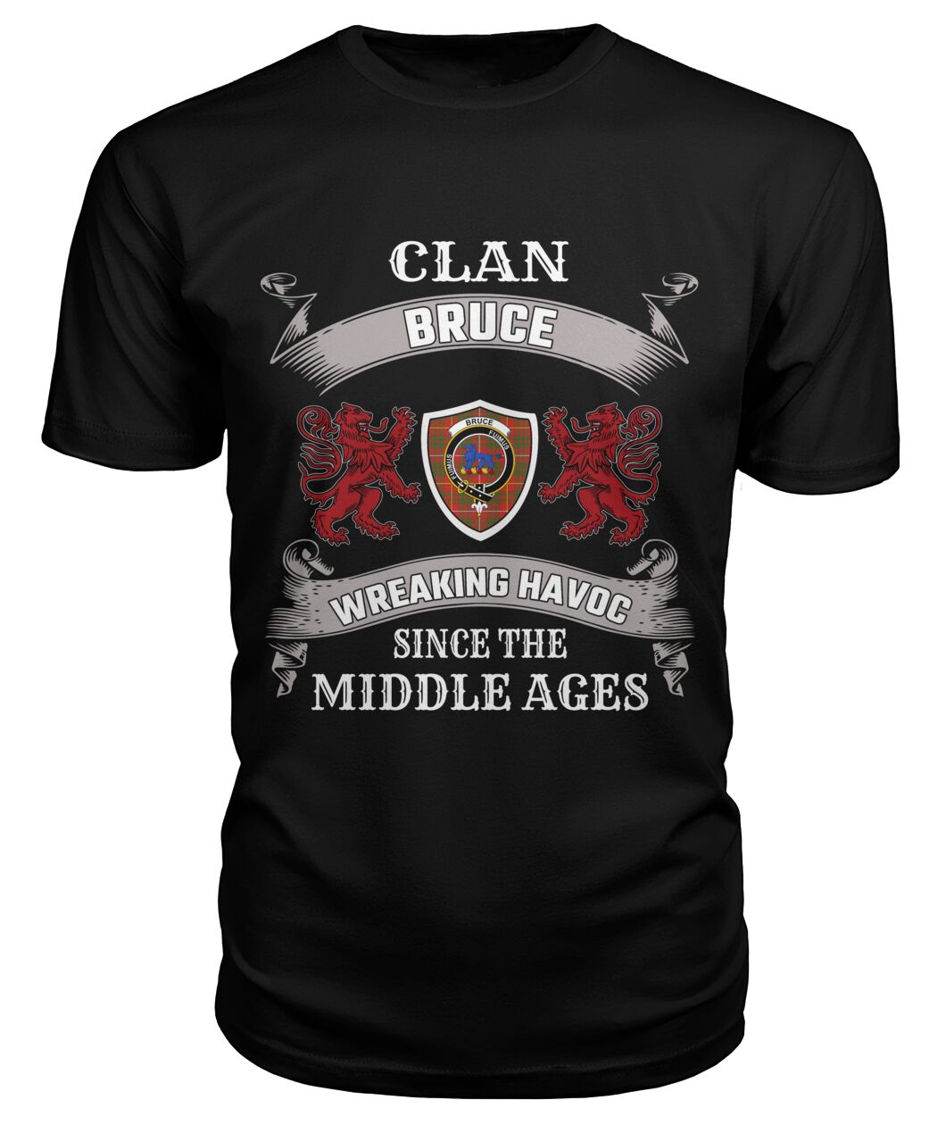 Clan Bruce Family Tartan 2D T-shirt OT77 Bruce Tartan Clan Tartan T-Shirt Black S Bruce Tartan Clan