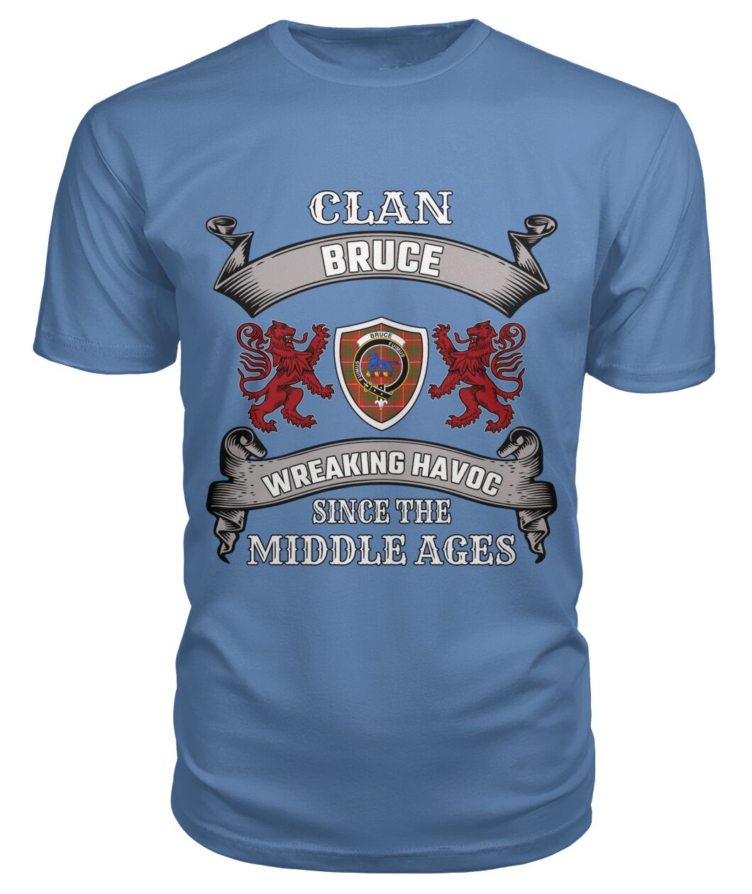Clan Bruce Family Tartan 2D T-shirt OT77 Bruce Tartan Clan Tartan T-Shirt Lake S Bruce Tartan Clan