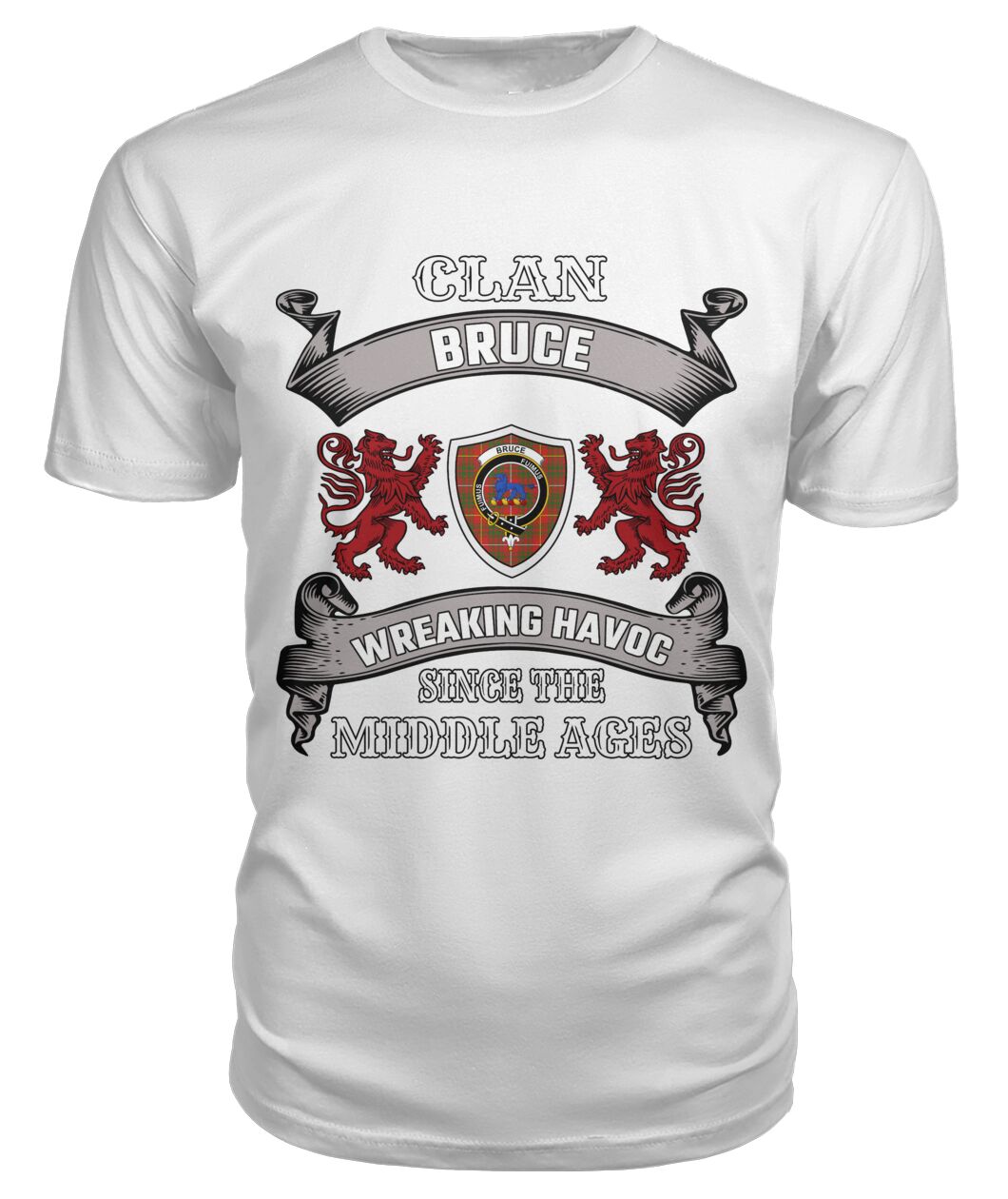 Clan Bruce Family Tartan 2D T-shirt OT77 Bruce Tartan Clan Tartan T-Shirt White S Bruce Tartan Clan