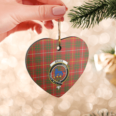 Clan Bruce Modern Tartan Crest Heart Ceramic Ornament RS24 Bruce Modern Tartan Tartan Christmas   