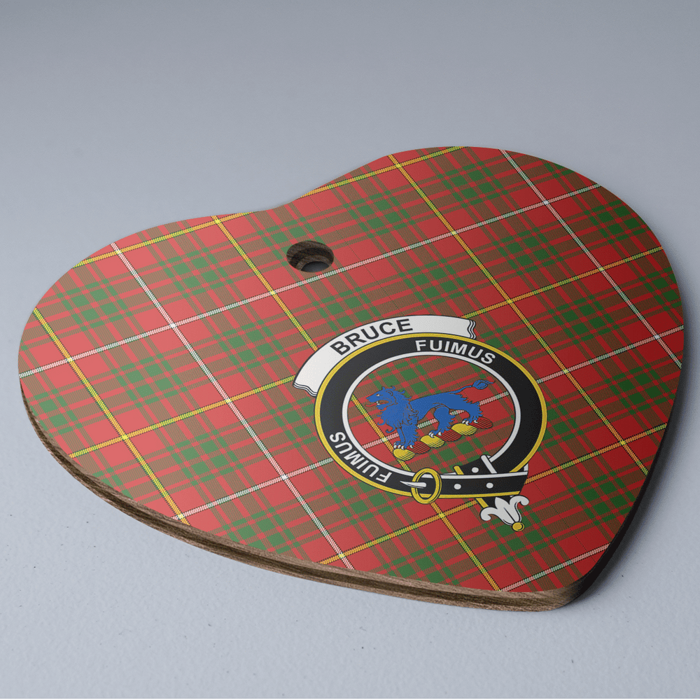 Clan Bruce Modern Tartan Crest Heart Ceramic Ornament RS24 Bruce Modern Tartan Tartan Christmas   