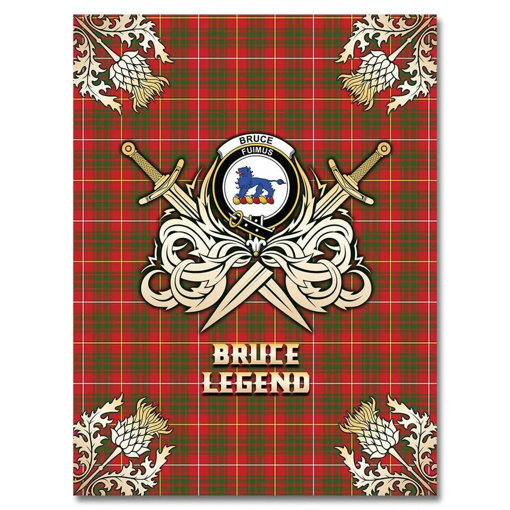 Clan Bruce Modern Tartan Gold Courage Symbol Blanket YS24 Clan Bruce Tartan Today   