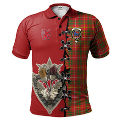 Clan Bruce Modern Tartan Polo Shirt - Lion Rampant And Celtic Thistle Style ZI74 Bruce Modern Tartan Tartan Polo   