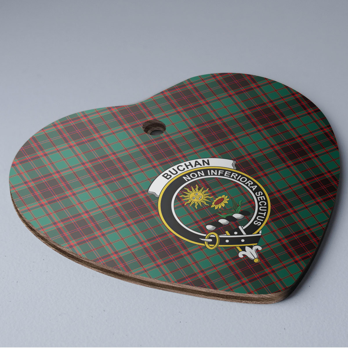 Clan Buchan Ancient Tartan Crest Heart Ceramic Ornament VD23 Buchan Ancient Tartan Tartan Christmas   