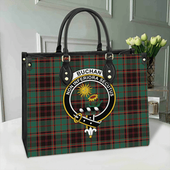 Clan Buchan Ancient Tartan Crest Leather Bag GY21 Clan Buchan Tartan Today   