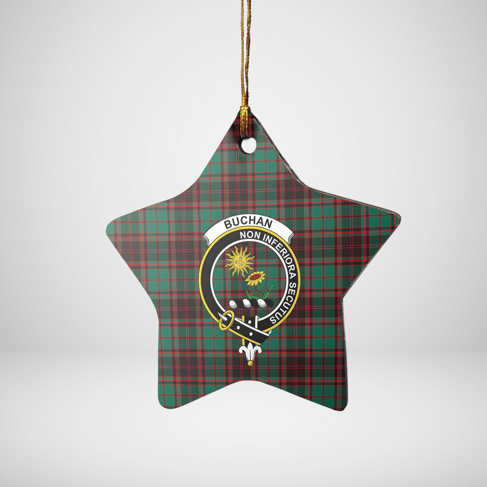 Clan Buchan Ancient Tartan Crest Star Ceramic Ornament PA85 Buchan Ancient Tartan Tartan Christmas   