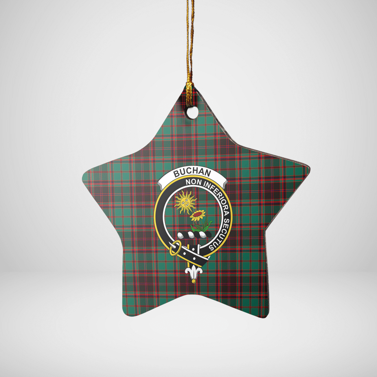 Clan Buchan Ancient Tartan Crest Star Ceramic Ornament PA85 Buchan Ancient Tartan Tartan Christmas   