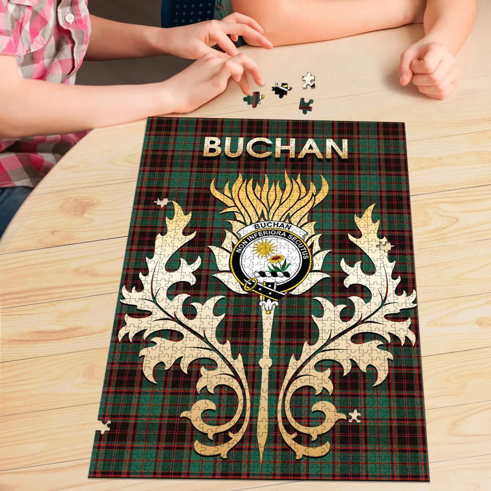 Clan Buchan Ancient Tartan Crest Thistle Jigsaw Puzzles Gift For Family BA23 Clan Buchan Tartan Today   