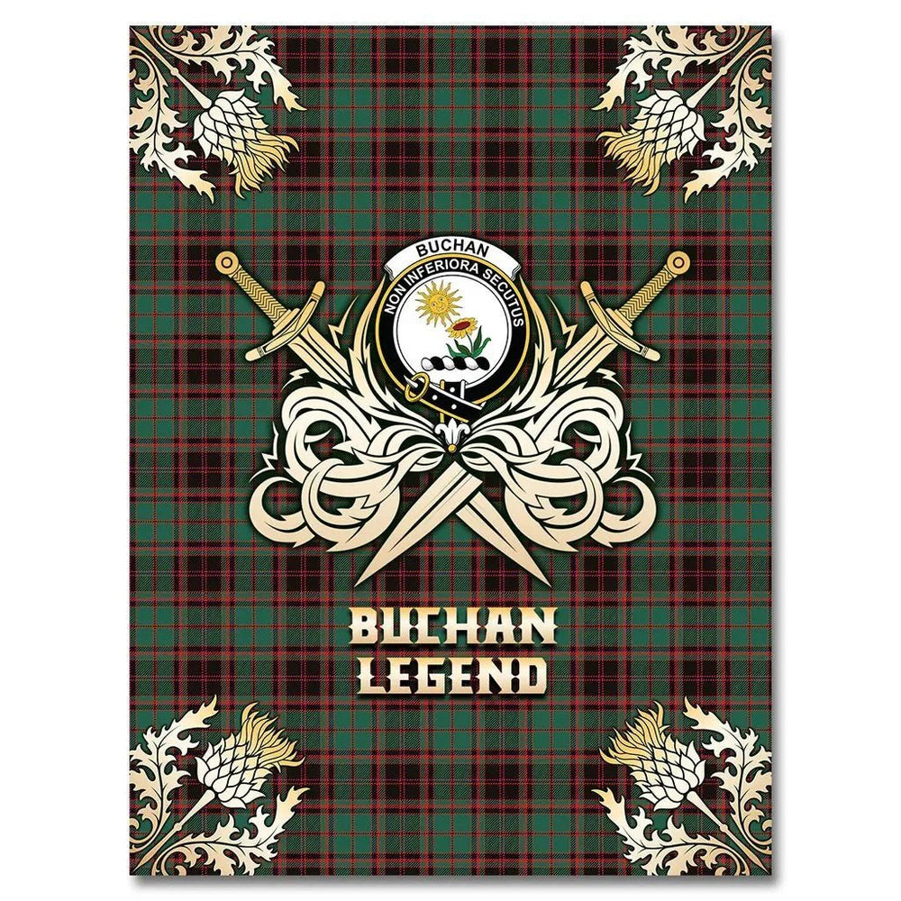 Clan Buchan Ancient Tartan Gold Courage Symbol Blanket TV91 Clan Buchan Tartan Today   