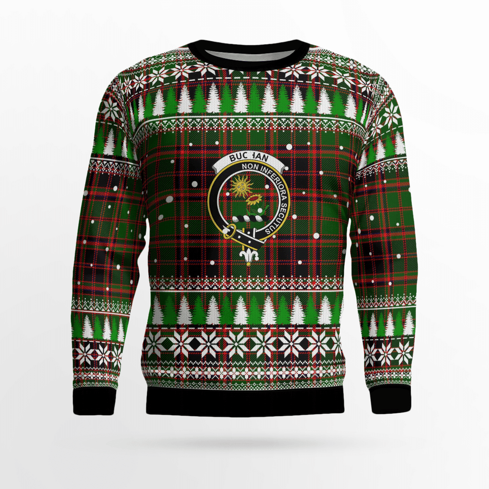 Clan Buchan Modern Crest Tartan Christmas Ugly Sweater RX42 Buchan Modern Crest Tartan Tartan Ugly Sweater   
