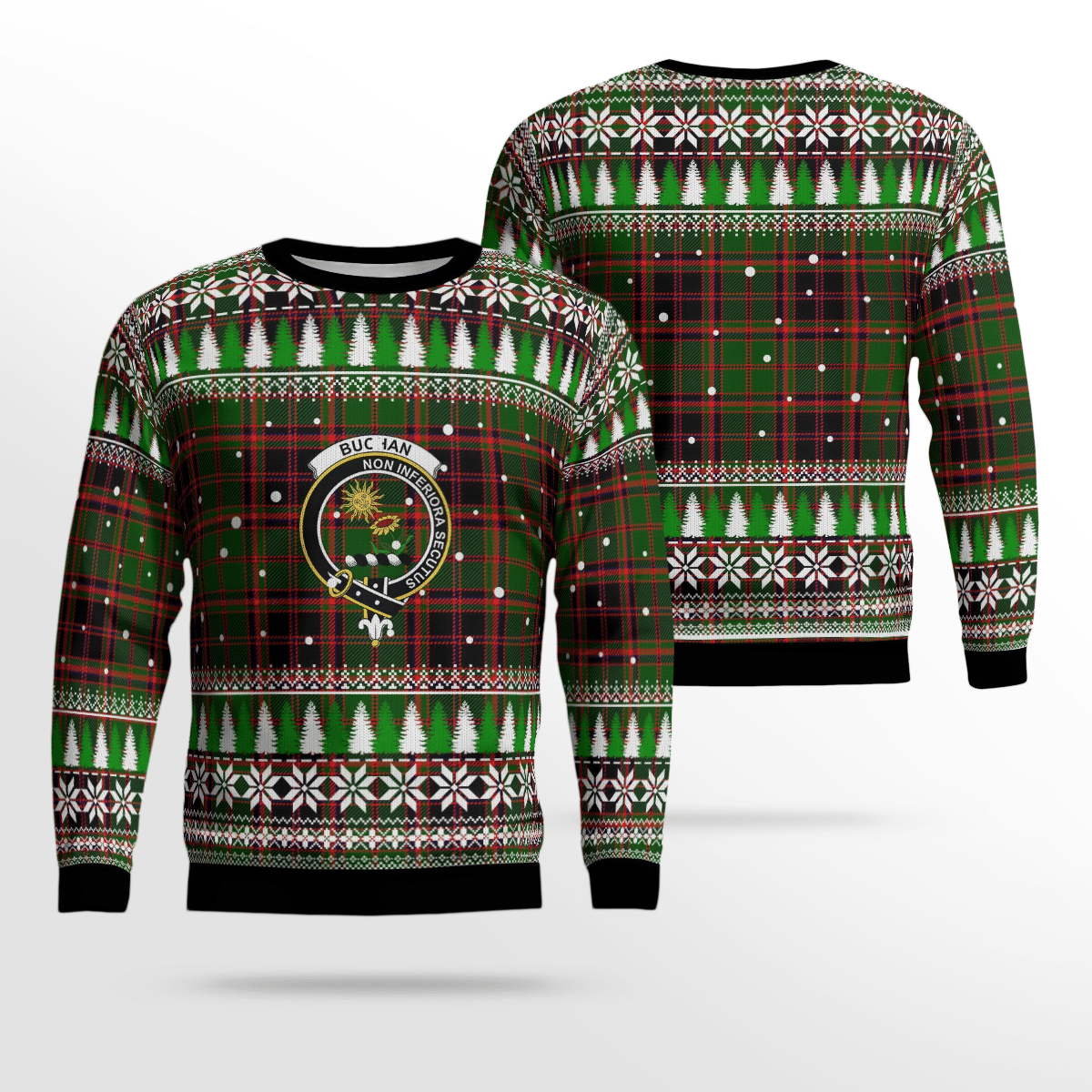 Clan Buchan Modern Crest Tartan Christmas Ugly Sweater RX42 Buchan Modern Crest Tartan Tartan Ugly Sweater   