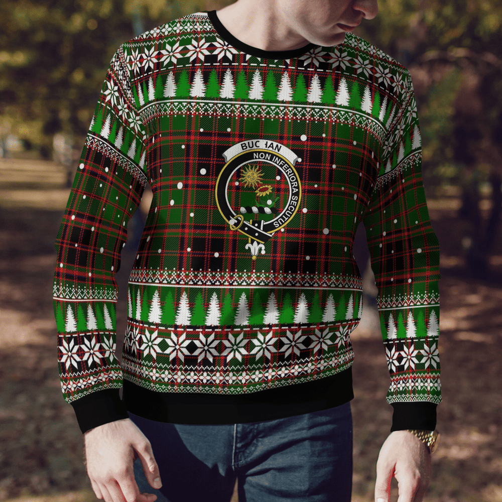 Clan Buchan Modern Crest Tartan Christmas Ugly Sweater VC18 Buchan Modern Crest Tartan Tartan Ugly Sweater   