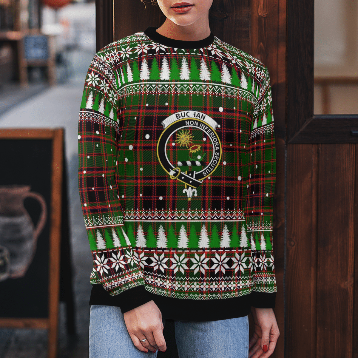 Clan Buchan Modern Crest Tartan Christmas Ugly Sweater VC18 Buchan Modern Crest Tartan Tartan Ugly Sweater   