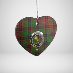 Clan Buchan Modern Tartan Crest Heart Ceramic Ornament YD28 Buchan Modern Tartan Tartan Christmas   