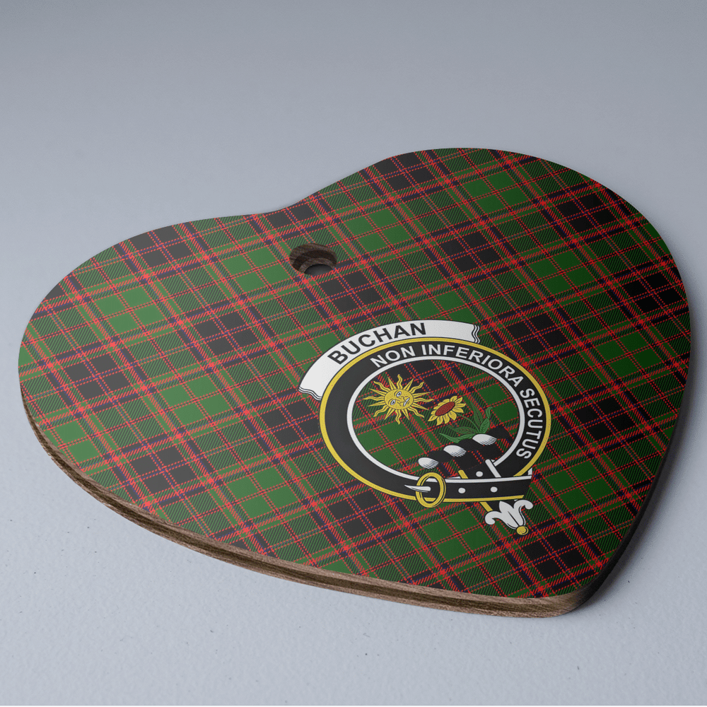 Clan Buchan Modern Tartan Crest Heart Ceramic Ornament YD28 Buchan Modern Tartan Tartan Christmas   