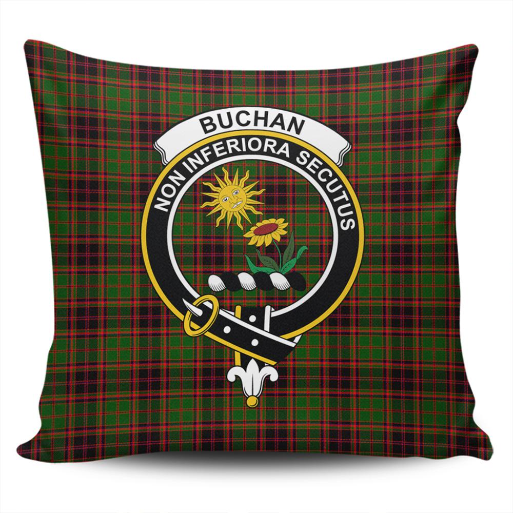 Clan Buchan Modern Tartan Crest Pillow Cover HX97 Clan Buchan Tartan Today   