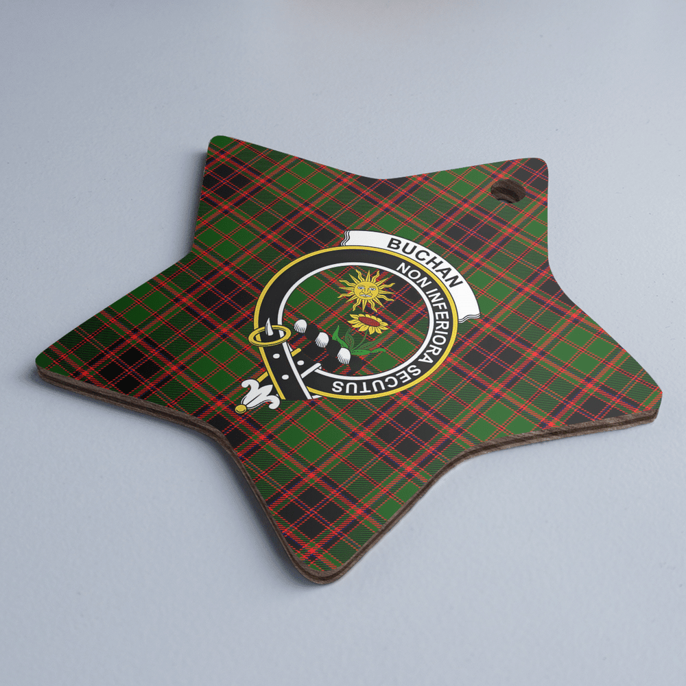 Clan Buchan Modern Tartan Crest Star Ceramic Ornament YB59 Buchan Modern Tartan Tartan Christmas   