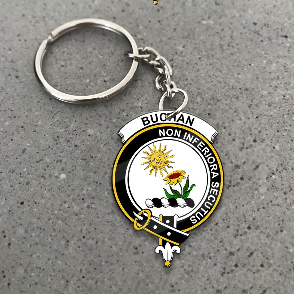 Clan Buchan Tartan Crest Keychain LX75 Clan Buchan Tartan Today   