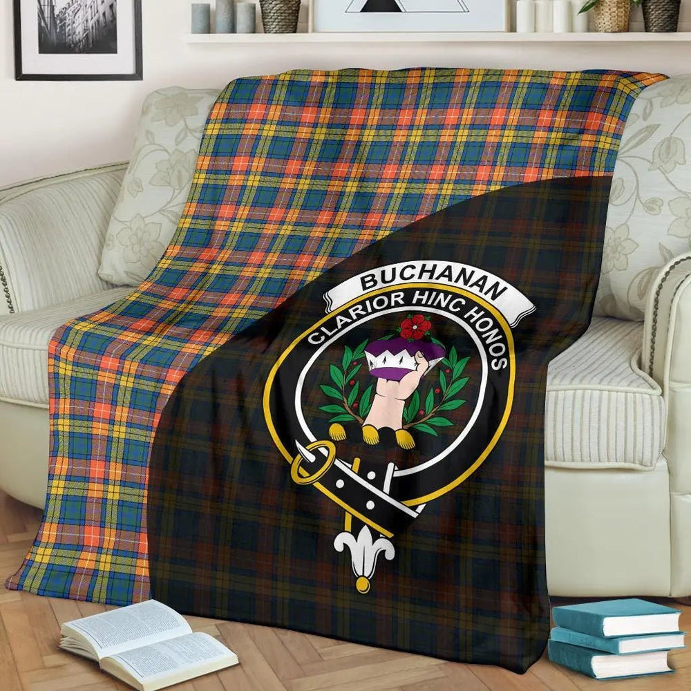 Clan Buchanan Ancient Tartan Crest Blanket Wave Style AL31 Clan Buchanan Tartan Today   