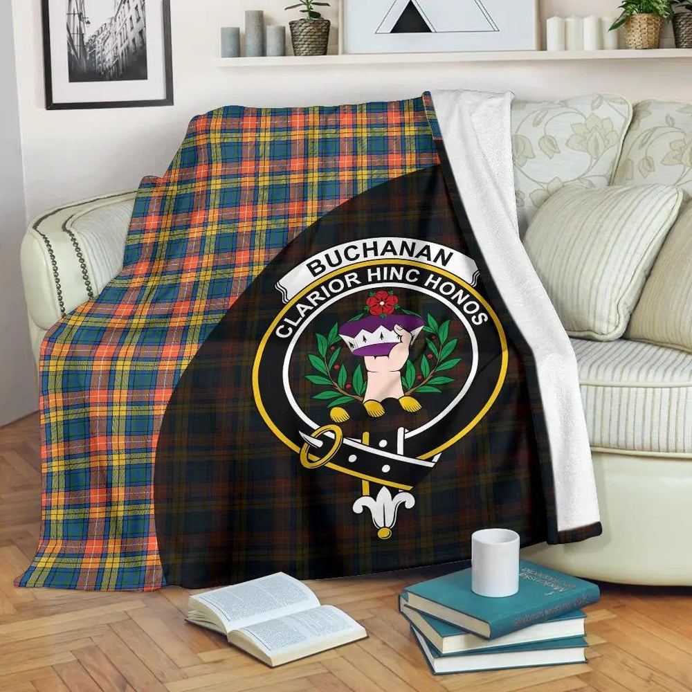 Clan Buchanan Ancient Tartan Crest Blanket Wave Style AL31 Clan Buchanan Tartan Today   