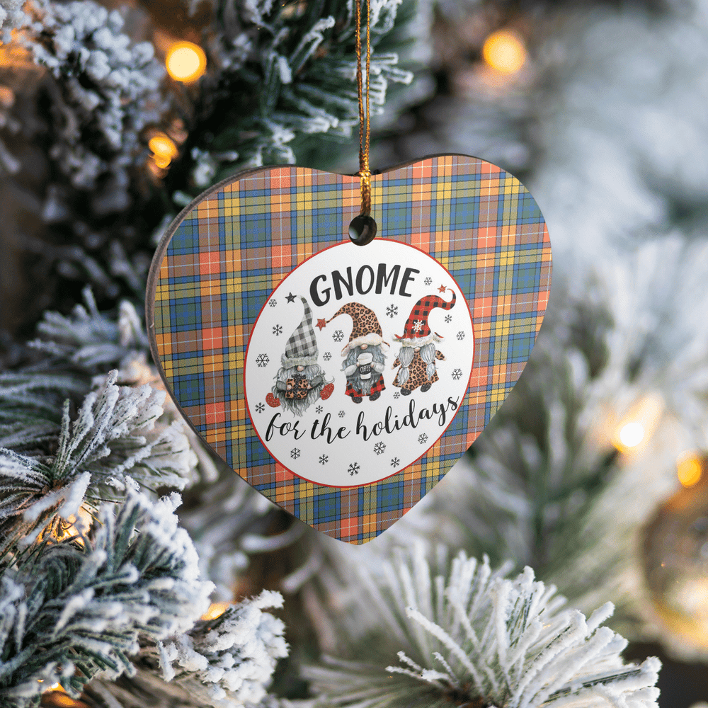 Clan Buchanan Ancient Tartan Gnome Heart Ceramic Ornament PB16 Buchanan Ancient Tartan Gnome Tartan Christmas   