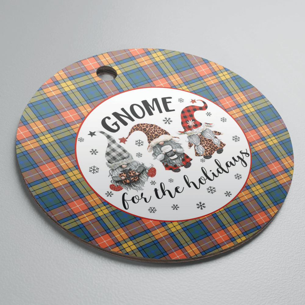 Clan Buchanan Ancient Tartan Gnome Round Ceramic Ornament OI85 Buchanan Ancient Tartan Tartan Christmas   