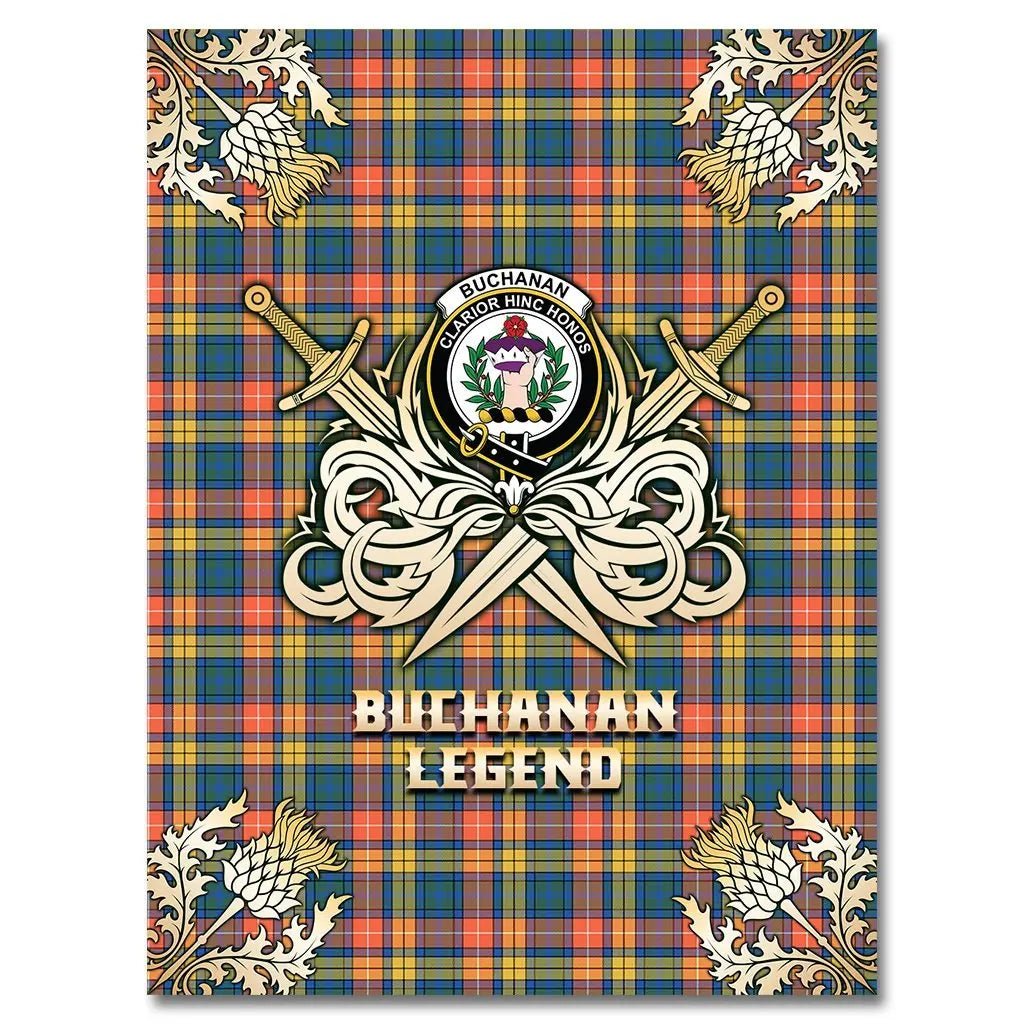 Clan Buchanan Ancient Tartan Gold Courage Symbol Blanket SP84 Clan Buchanan Tartan Today   
