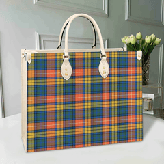 Clan Buchanan Ancient Tartan Leather Bag YN49 Clan Buchanan Tartan Today   