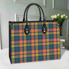 Clan Buchanan Ancient Tartan Leather Bag YN49 Clan Buchanan Tartan Today   