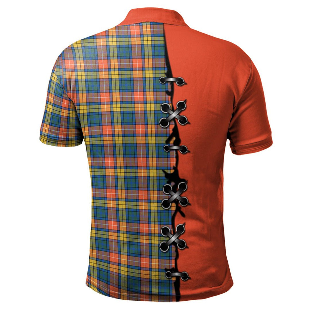 Clan Buchanan Ancient Tartan Polo Shirt - Lion Rampant And Celtic Thistle Style BU62 Buchanan Ancient Tartan Tartan Polo   