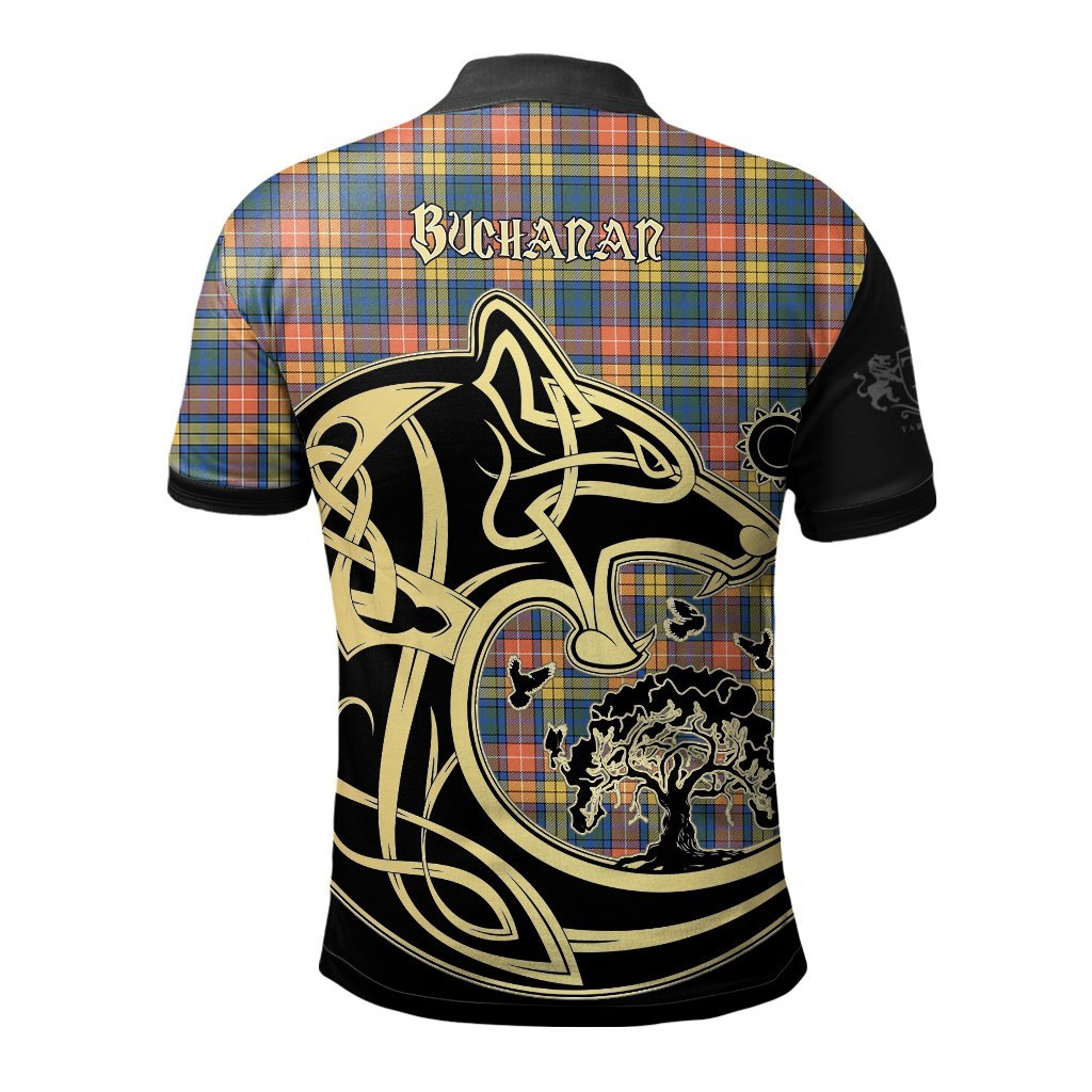 Clan Buchanan Ancient Tartan Polo Shirt Viking Wolf IH84 Buchanan Ancient Tartan Tartan Polo   