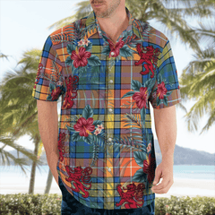 Clan Buchanan Ancient Tartan Scottish Lion Hawaiian Shirt XE35 Buchanan Ancient Tartan Tartan Hawaii Shirt   