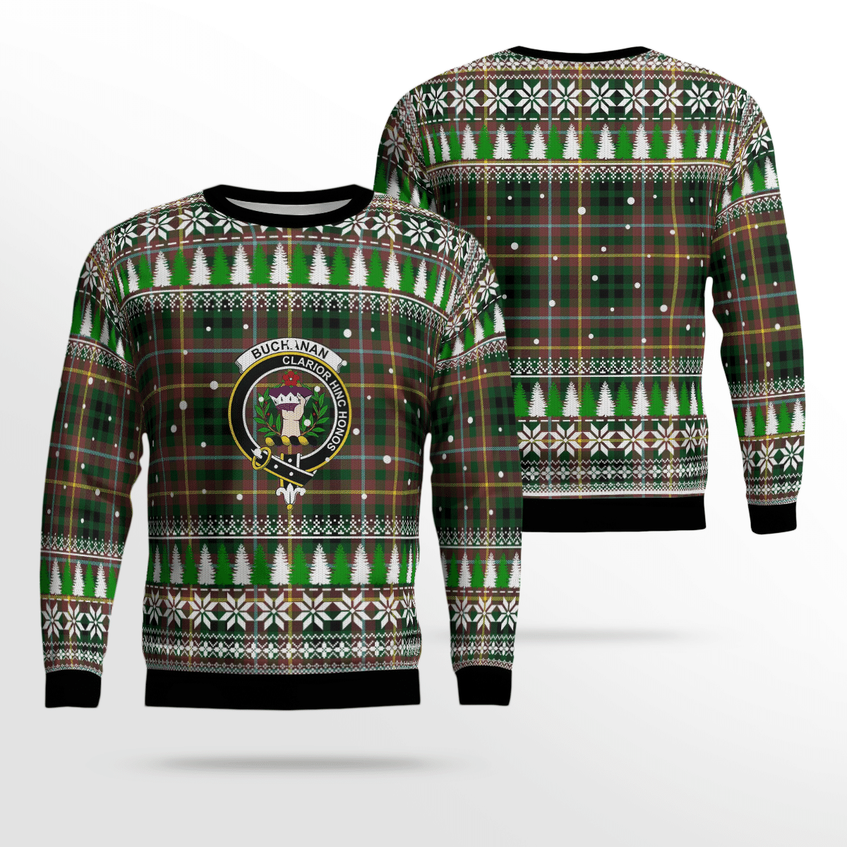 Clan Buchanan Hunting Crest Tartan Christmas Ugly Sweater RX58 Buchanan Hunting Crest Tartan Tartan Ugly Sweater   