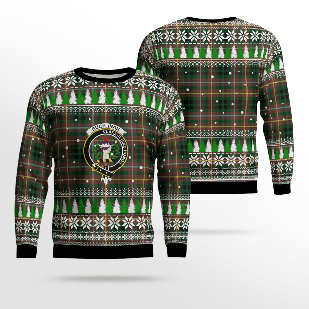 Clan Buchanan Hunting Crest Tartan Christmas Ugly Sweater RX58 Buchanan Hunting Crest Tartan Tartan Ugly Sweater   