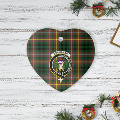 Clan Buchanan Hunting Tartan Crest Heart Ceramic Ornament UT82 Buchanan Hunting Tartan Tartan Christmas   