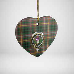 Clan Buchanan Hunting Tartan Crest Heart Ceramic Ornament UT82 Buchanan Hunting Tartan Tartan Christmas   