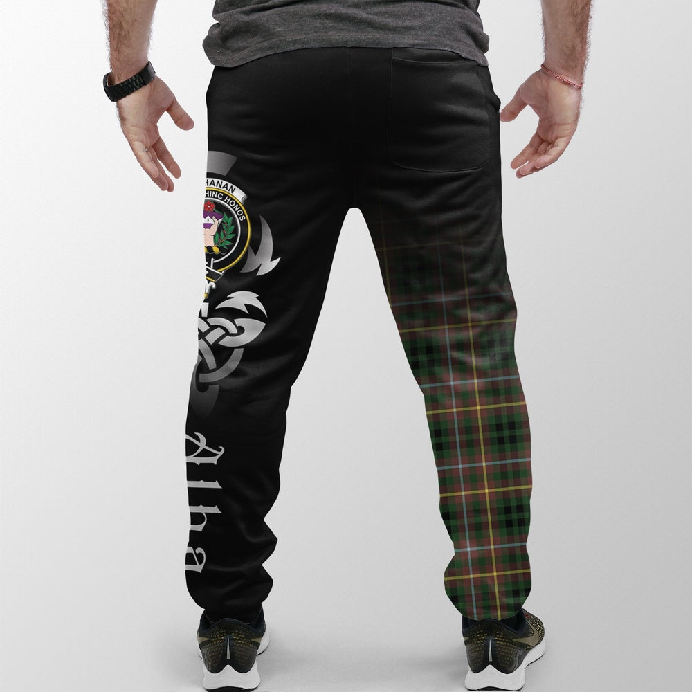 Clan Buchanan Hunting Tartan Crest Jogger Sweatpants  Alba Celtic Style KL97 Clan Buchanan Tartan Today   
