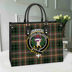 Clan Buchanan Hunting Tartan Crest Leather Bag NU98 Clan Buchanan Tartan Today   