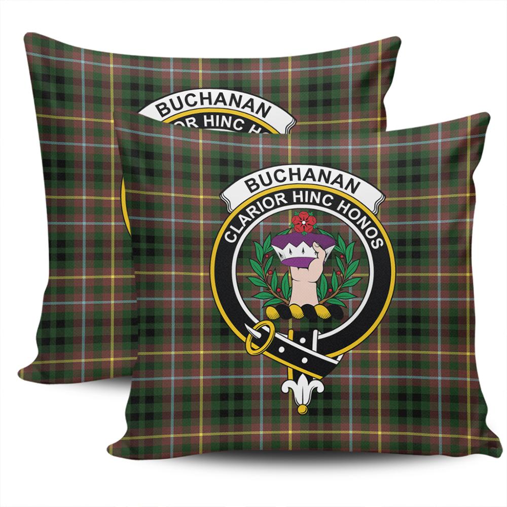 Clan Buchanan Hunting Tartan Crest Pillow Cover JK99 Clan Buchanan Tartan Today   