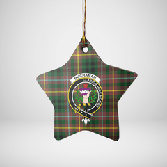 Clan Buchanan Hunting Tartan Crest Star Ceramic Ornament YO80 Buchanan Hunting Tartan Tartan Christmas   