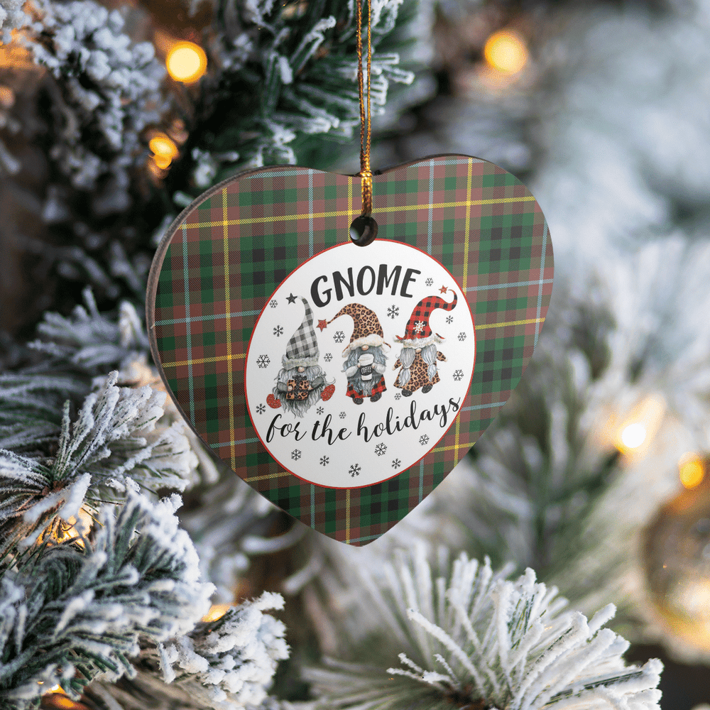 Clan Buchanan Hunting Tartan Gnome Heart Ceramic Ornament ZC27 Buchanan Hunting Tartan Gnome Tartan Christmas   