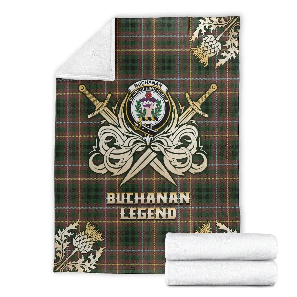 Clan Buchanan Hunting Tartan Gold Courage Symbol Blanket YK81 Clan Buchanan Tartan Today   