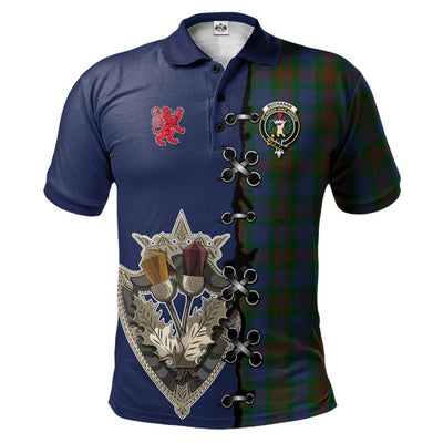 Clan Buchanan Hunting Tartan Polo Shirt - Lion Rampant And Celtic Thistle Style