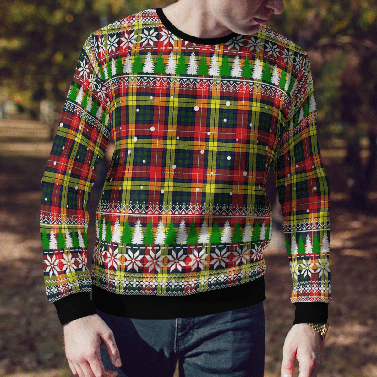 Clan Buchanan Modern Tartan Christmas Ugly Sweater OP70 Buchanan Modern Tartan Tartan Ugly Sweater   