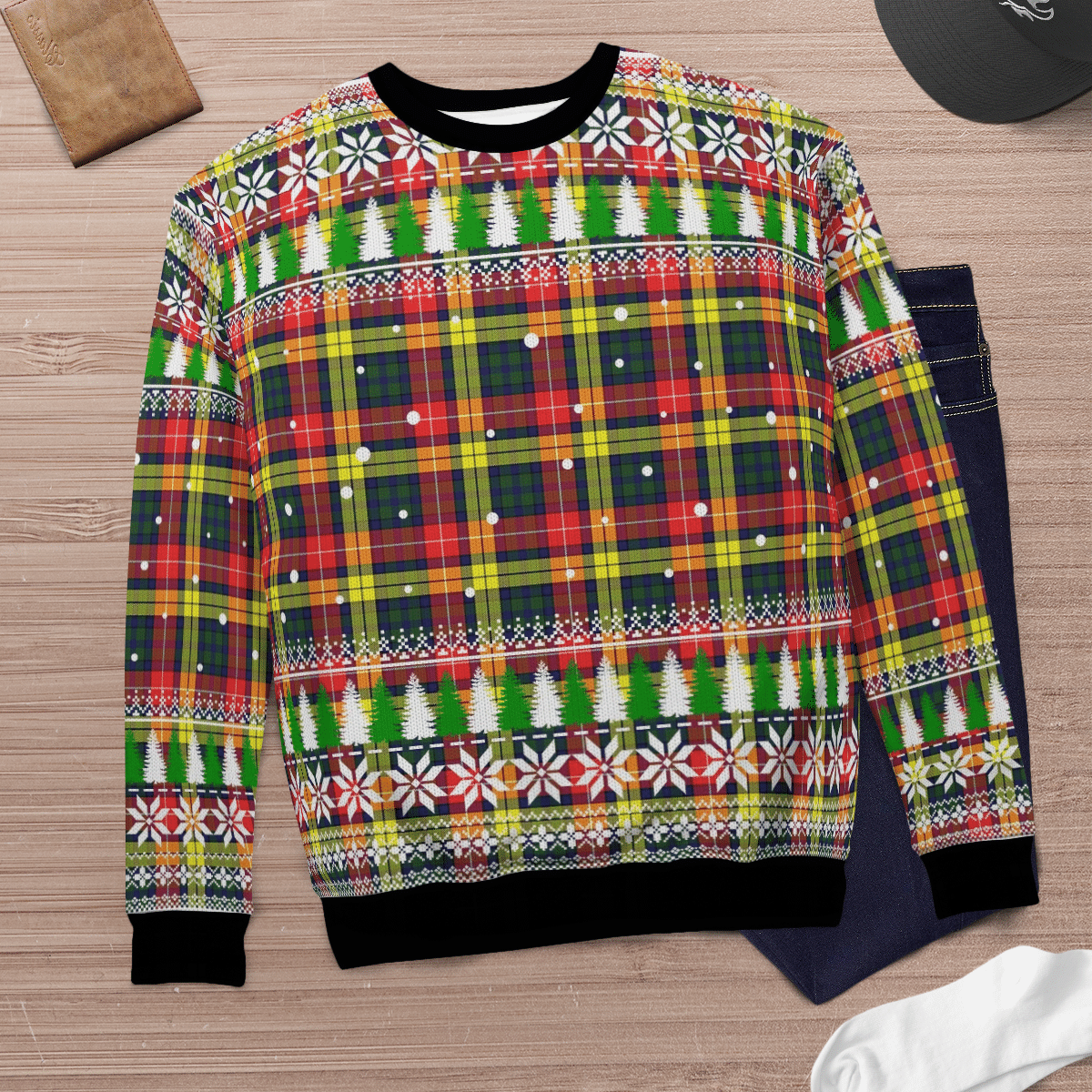 Clan Buchanan Modern Tartan Christmas Ugly Sweater OP70 Buchanan Modern Tartan Tartan Ugly Sweater   