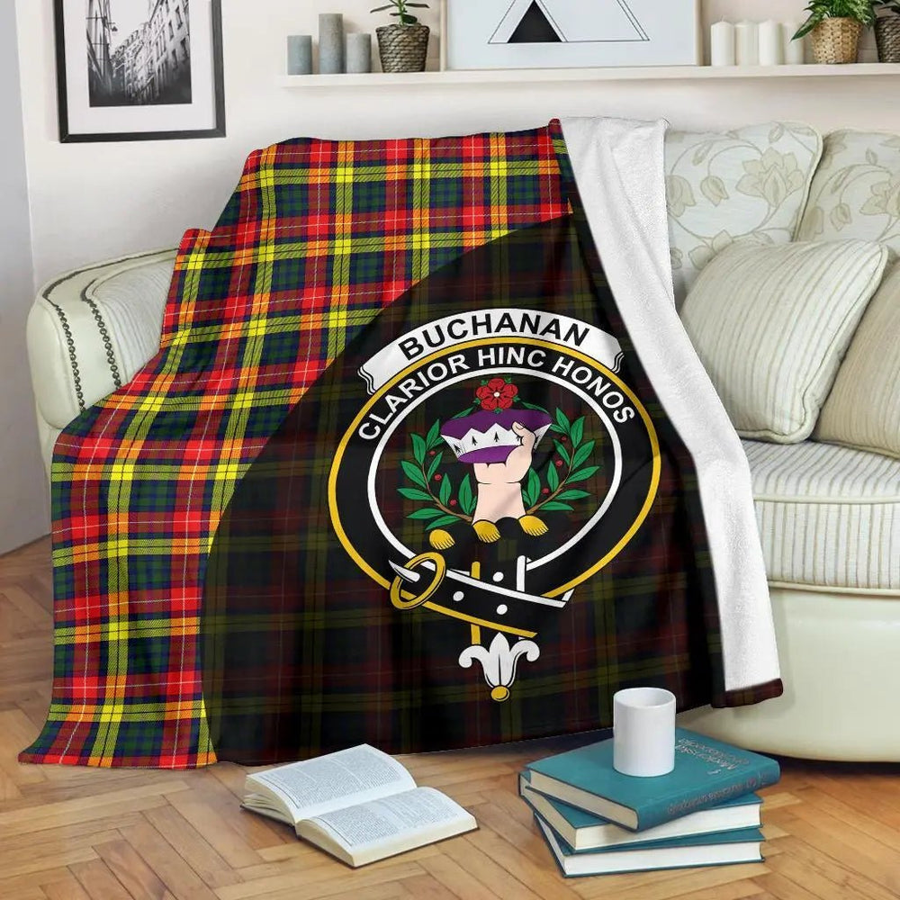 Clan Buchanan Modern Tartan Crest Blanket Wave Style TN42 Clan Buchanan Tartan Today   