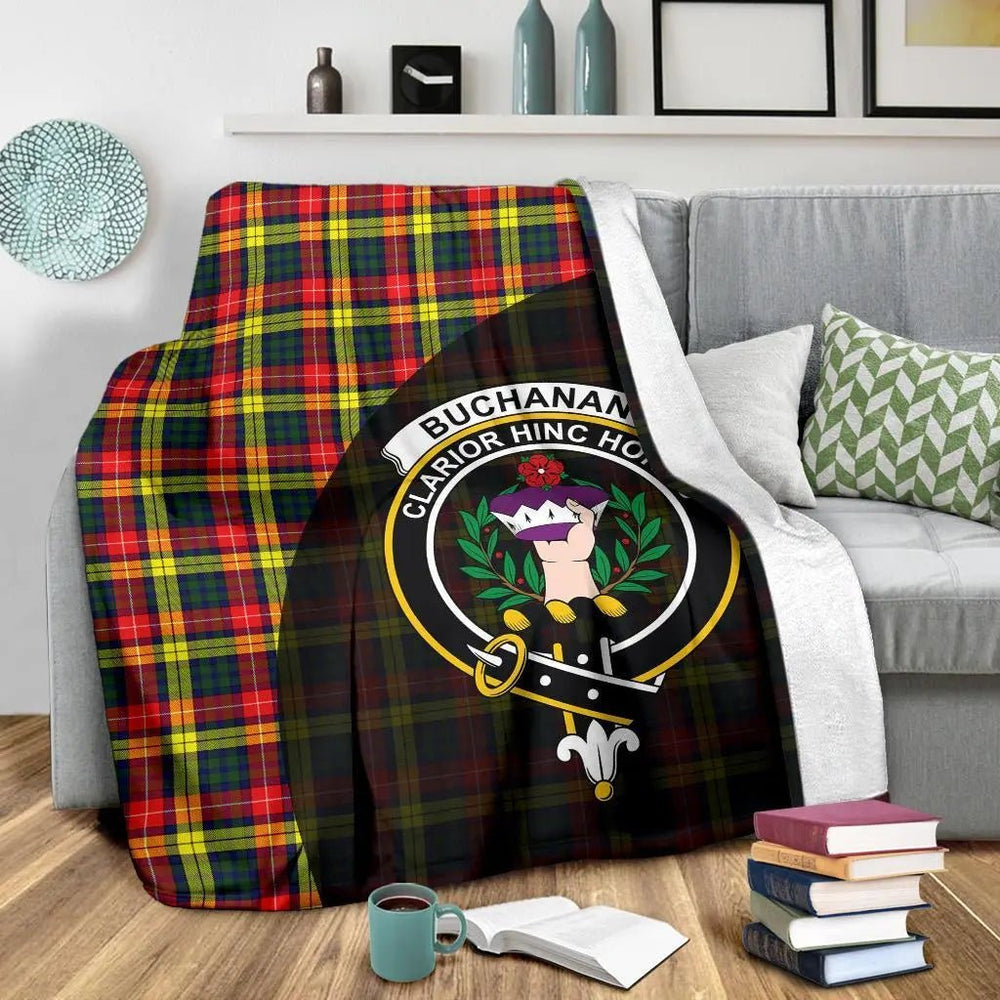 Clan Buchanan Modern Tartan Crest Blanket Wave Style TN42 Clan Buchanan Tartan Today   